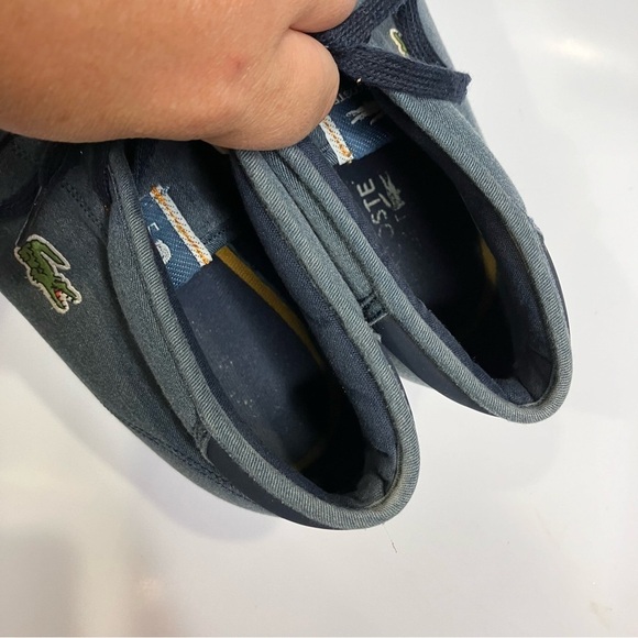 Lacoste Ampthill blue canvas sneakers size 12 - Picture 7 of 10